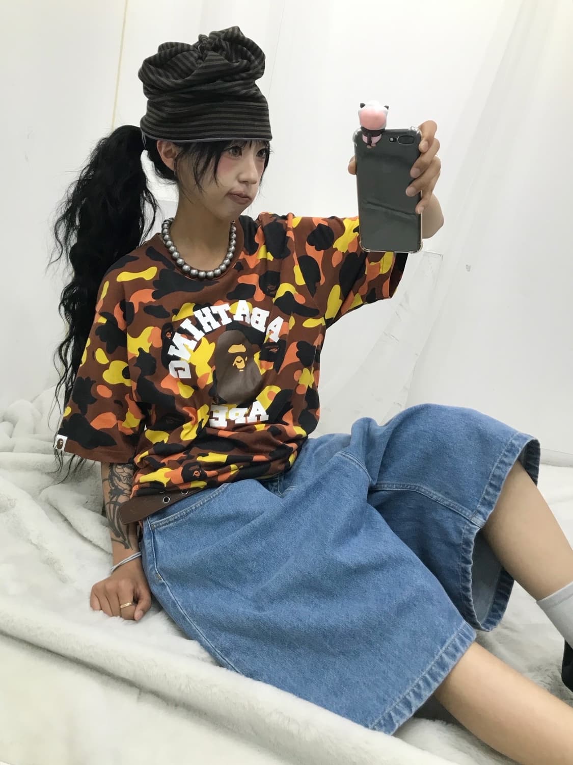 🤎 베이프 카모 컬리지 반팔 티셔츠 ( 레어 ) 🤎 상품이미지1