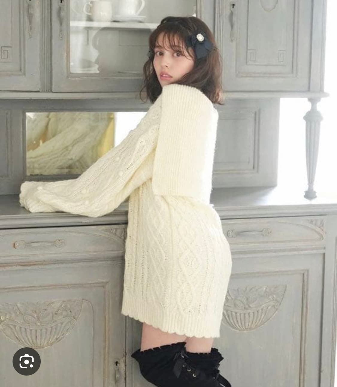 리즈리사 케이블 세일러 세라 리본 니트 원피스 지뢰계 양산형 달빛천사 상품이미지2