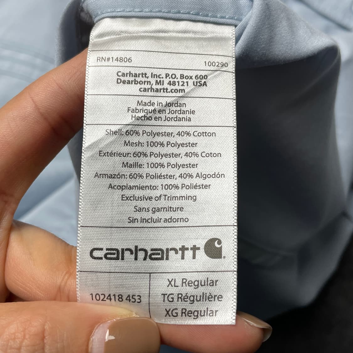 CARHARTT 칼하트 라이트블루 워크 셔츠 A00970 상품이미지10