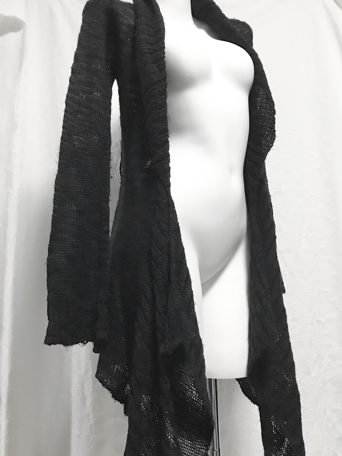 빈티지 vkei 아카이브 드레이프 언발 니트 롱 가디건 상품이미지4