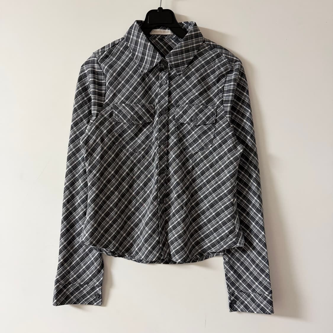 새상품 여자 체크 긱시크 남방 상품이미지1