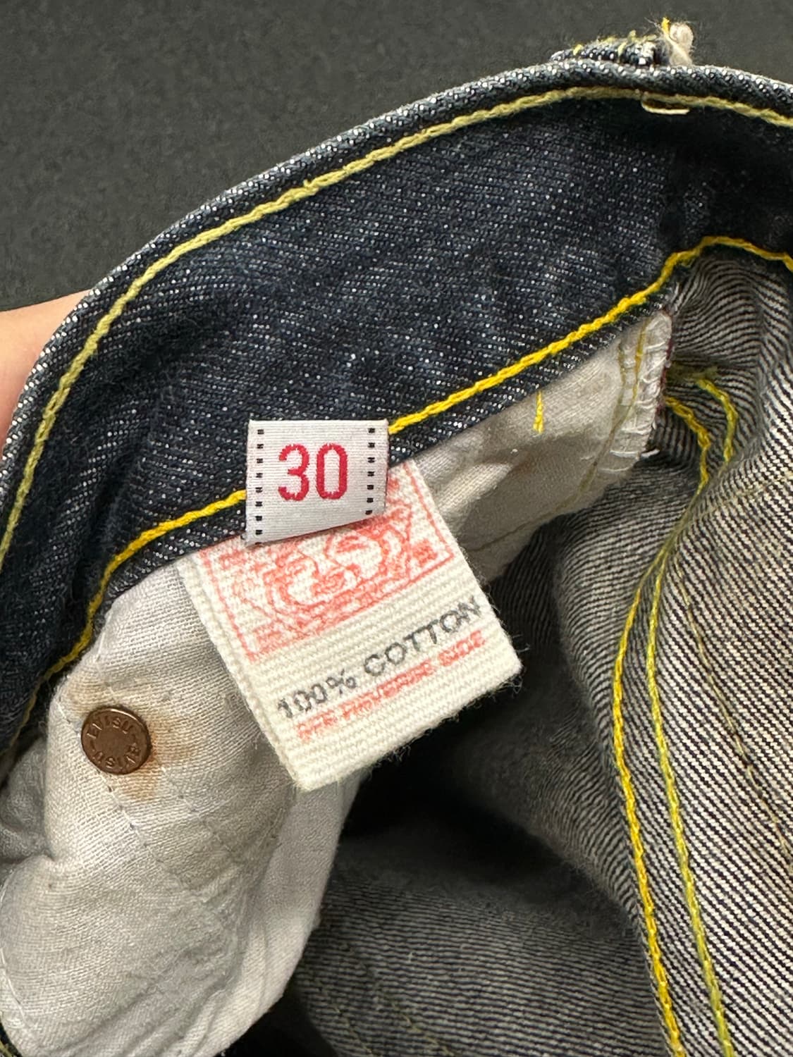 30)에비수 빈티지 포켓 드래곤 프린팅  데님팬츠 상품이미지6