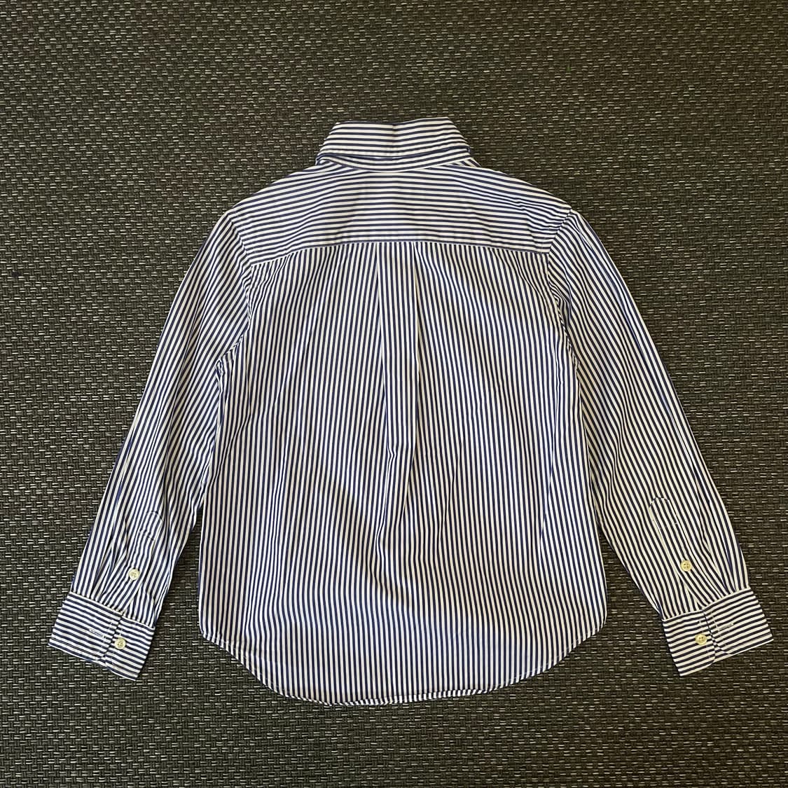 키즈 폴로랄프로렌  블루 스트라이프 로고 자수 셔츠 S 상품이미지2