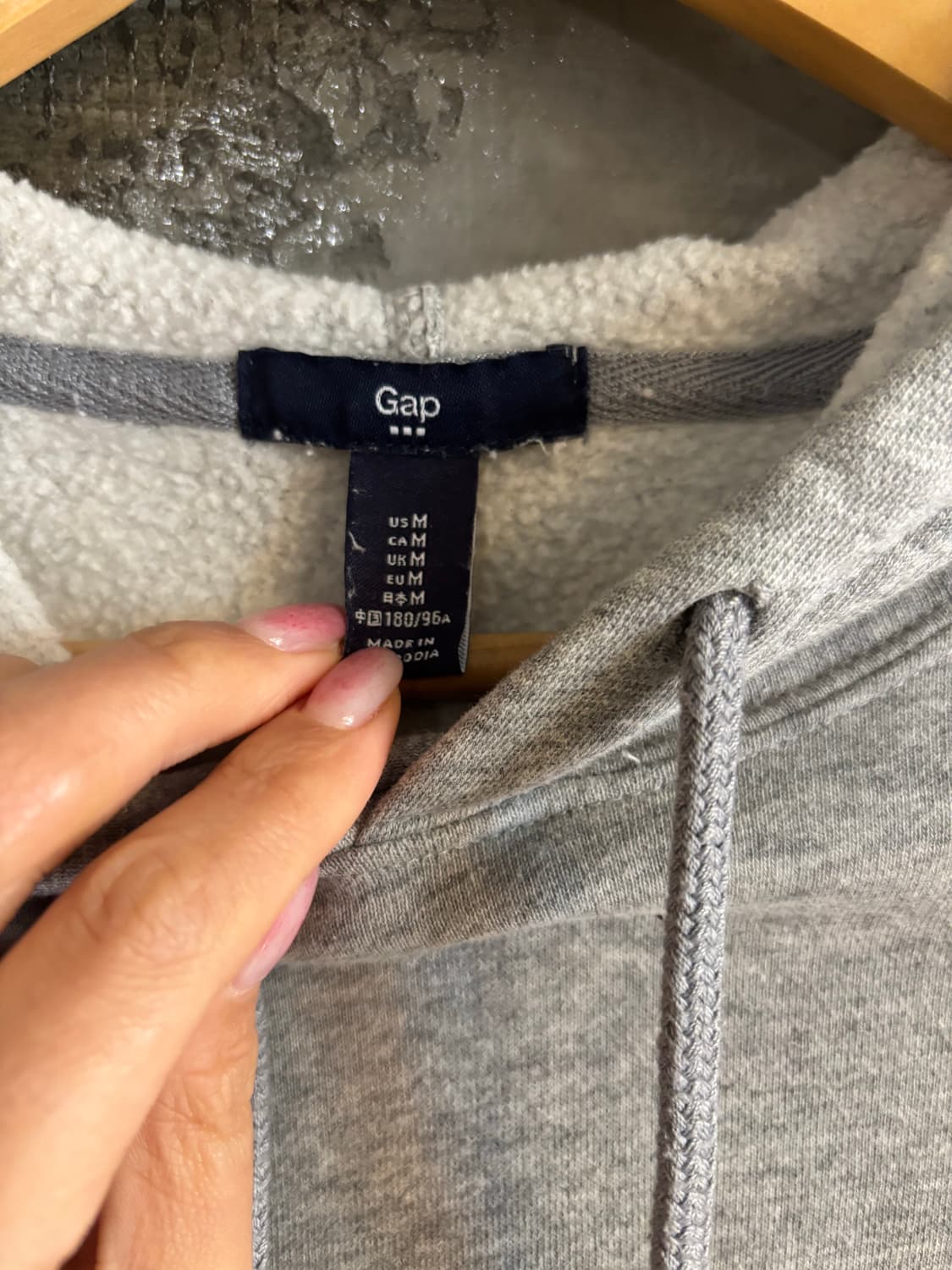 갭 기모 후드티셔츠 M 상품이미지3