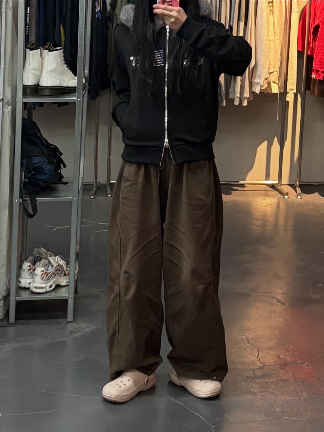 빈티지 y2k 스타큐빅 투웨이 퍼 후드집업 A3139 상품이미지1