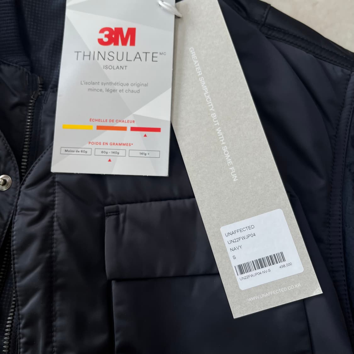 새상품)언어펙티드 패디드 레이어드 플라이트 자켓 네이비 상품이미지3