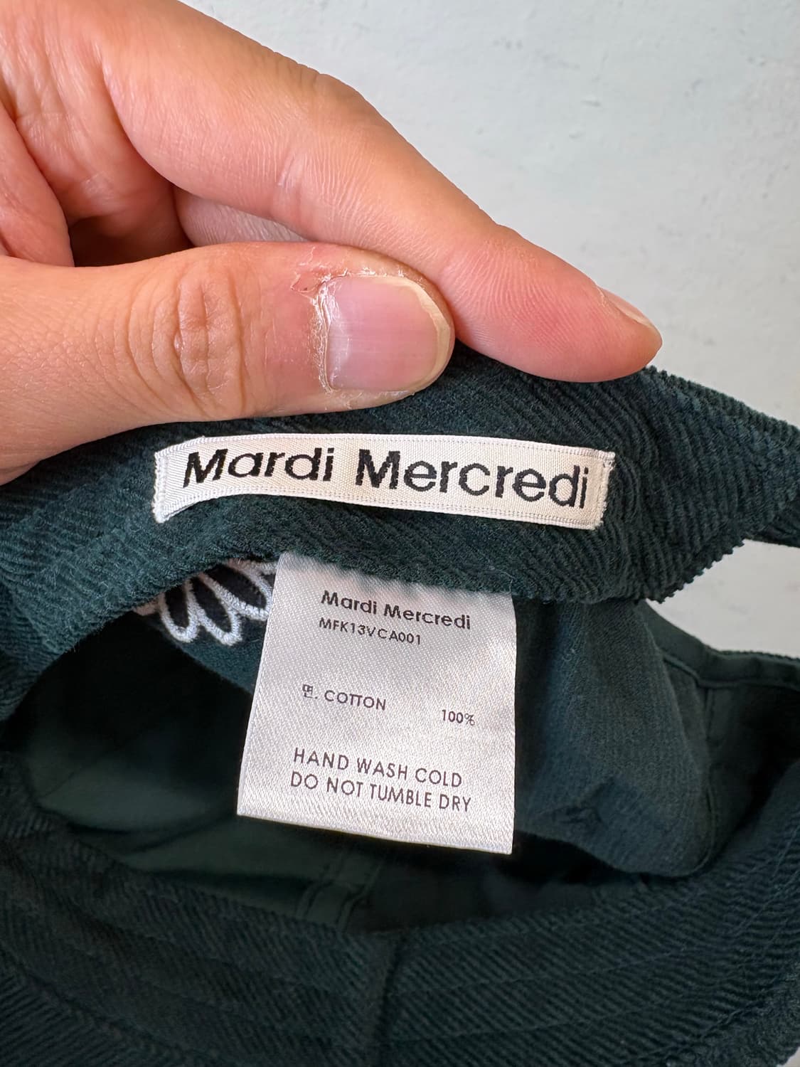 마르디메크르디 코듀로이 볼캡 그린 상품이미지6