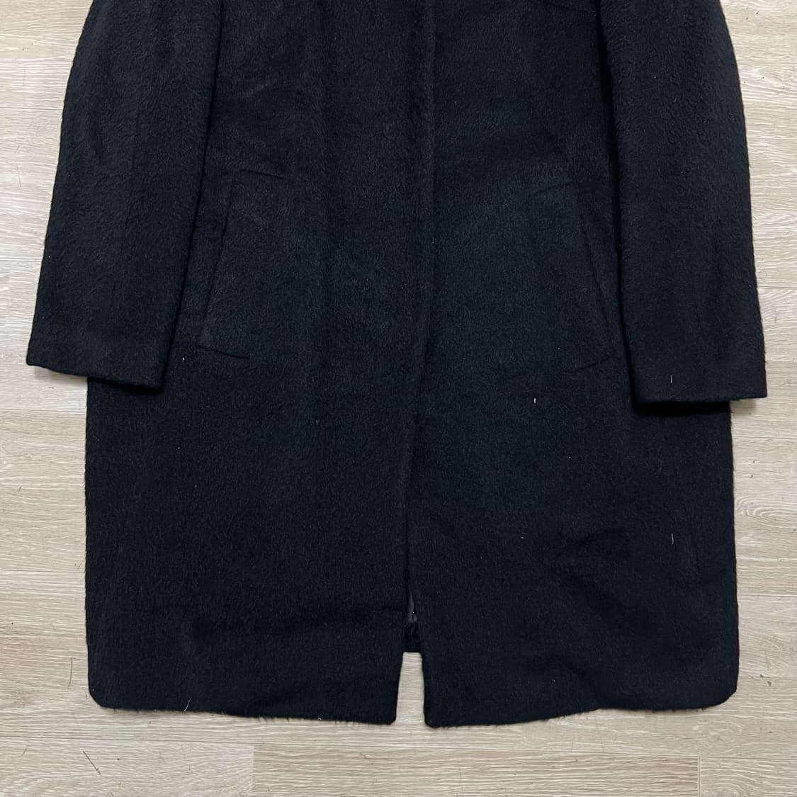 모조에스핀 여성 라마 모직 하이넥 롱코트 [블랙] 66 상품이미지3