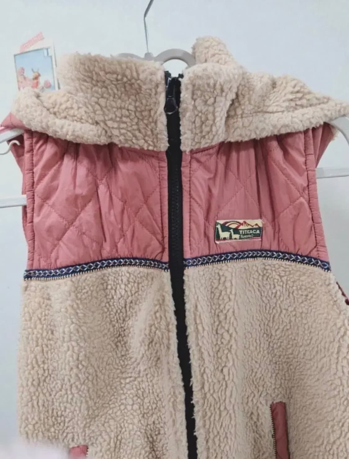 티티카카 빈티지 양털 후드 패딩조끼 상품이미지2