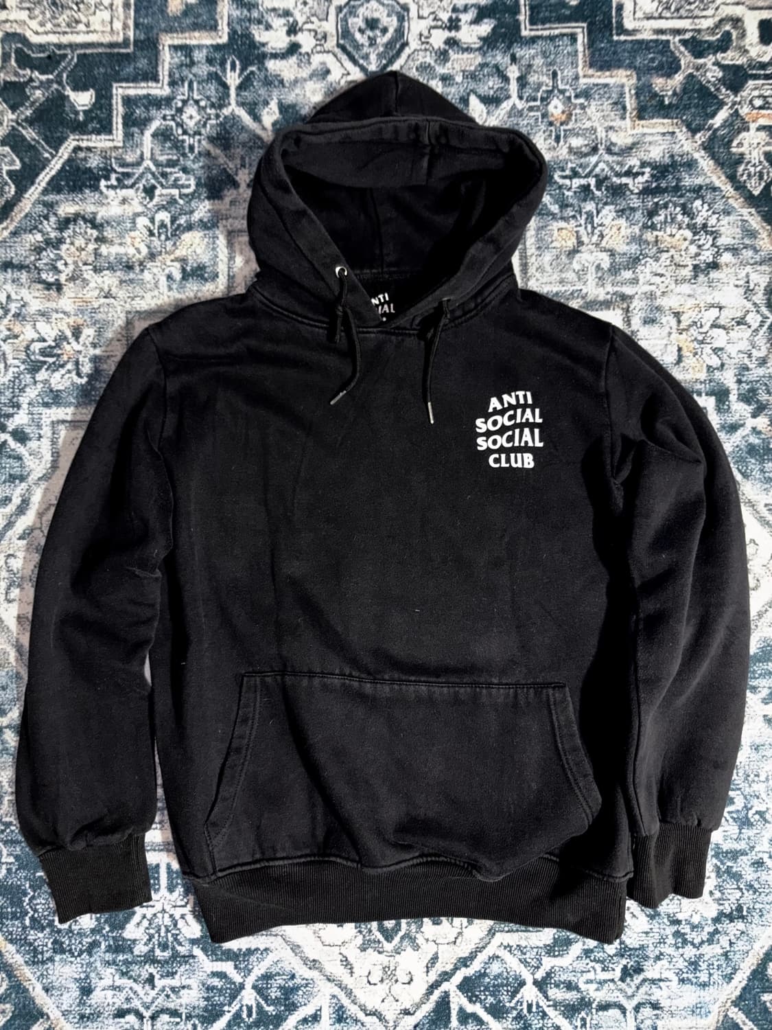 빈티지 Anti social social club 백프린팅 후드티 상품이미지2