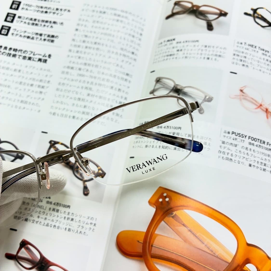 VERAWANG 베라왕 티타늄 반무테 스와로브스키 실버 안경 상품이미지3