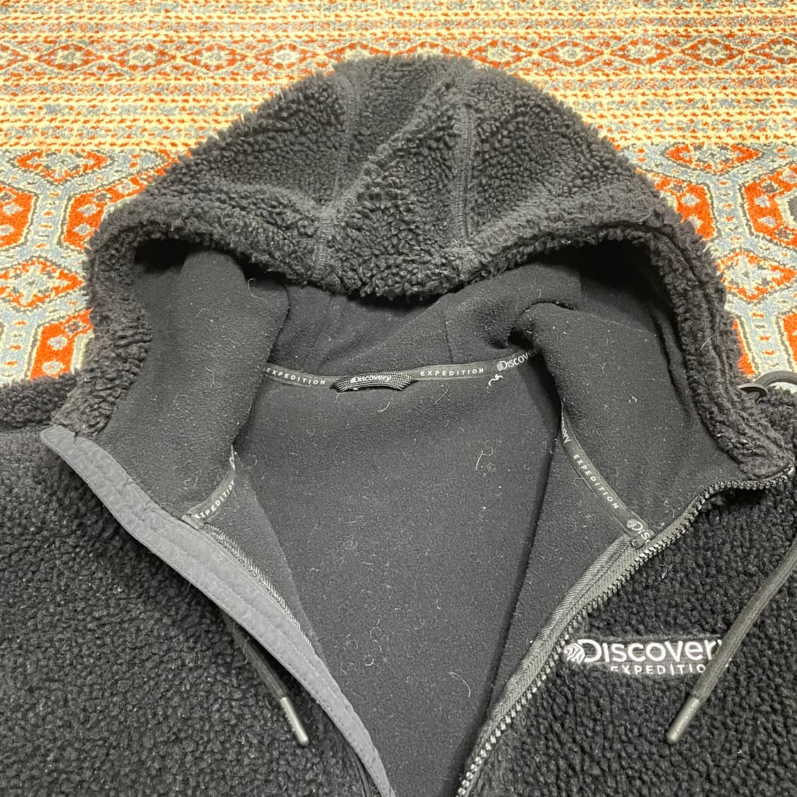 디스커버리 블랙 플리스 후드집업 남성L 상품이미지5