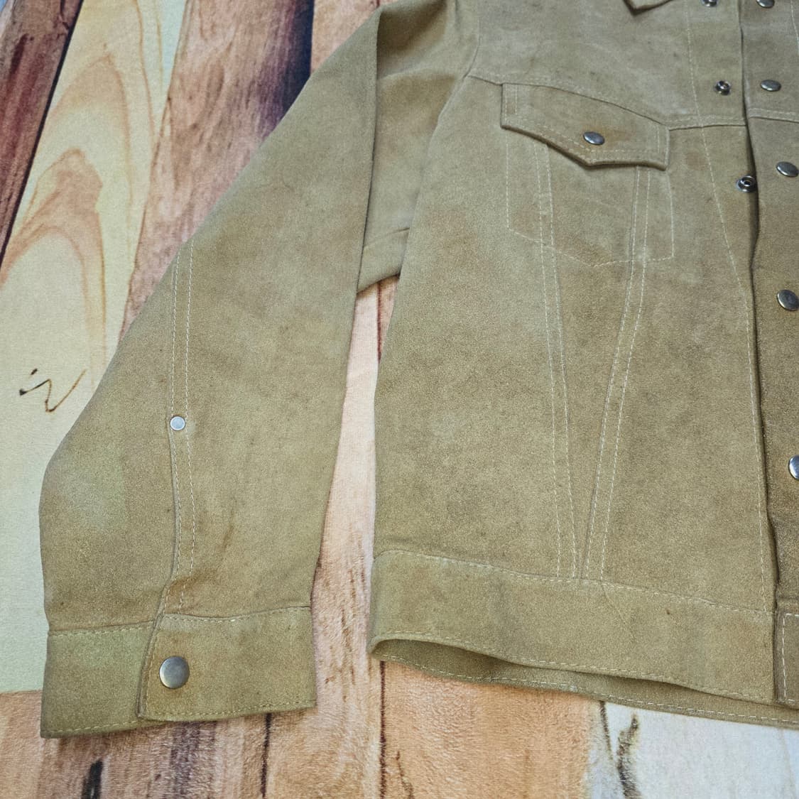 90s 재팬 빈티지 소가죽스웨이드 type 3rd 트러커 자켓 L 상품이미지2