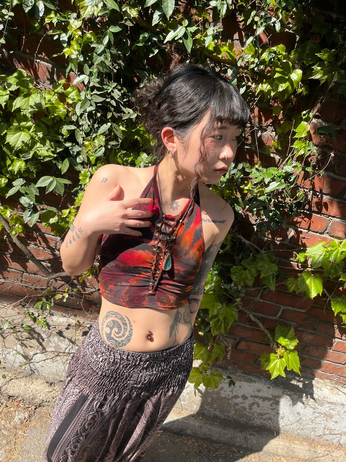 타이다이 트임 홀터넥 상품이미지1