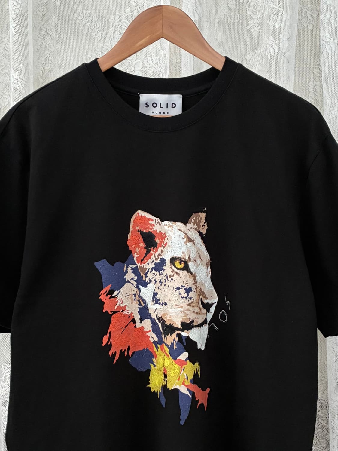 50) 솔리드 옴므 21ss 그래픽 반팔 티셔츠 블랙 상품이미지3