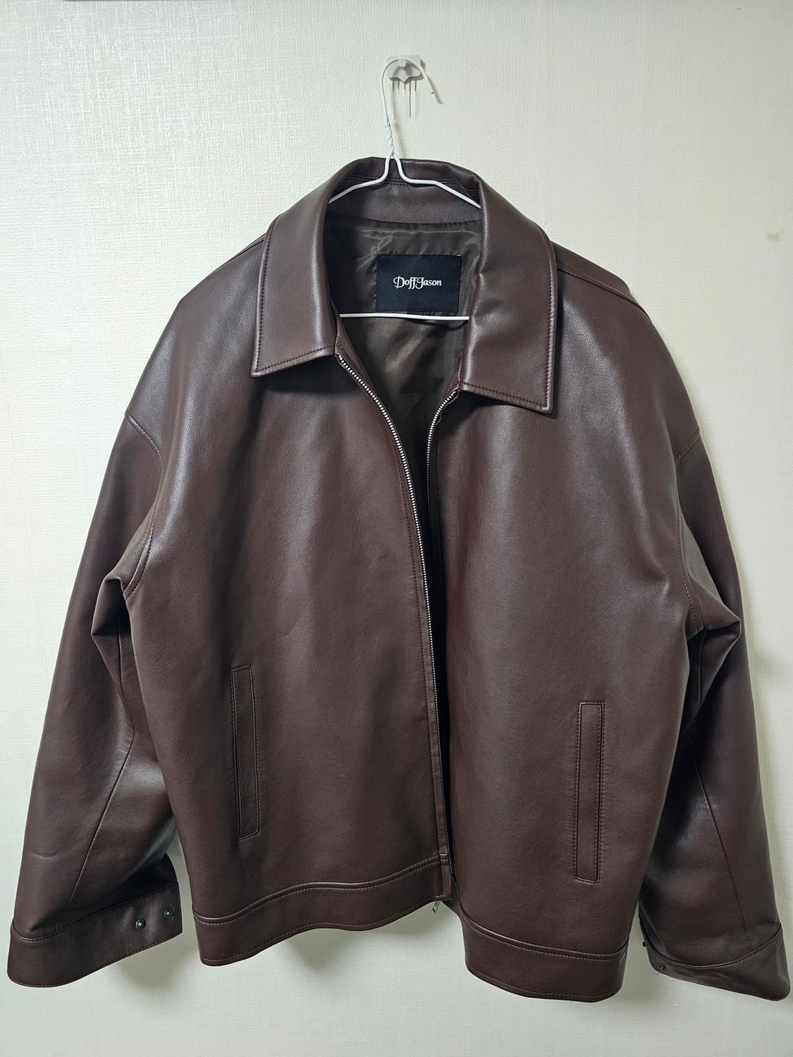 도프제이슨 비건레더 싱글 자켓 브라운 L 상품이미지2