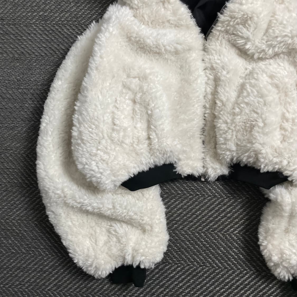 빈티지 우먼스 리버시블 크롭 후드 퍼 항공 점퍼y 4001 상품이미지7