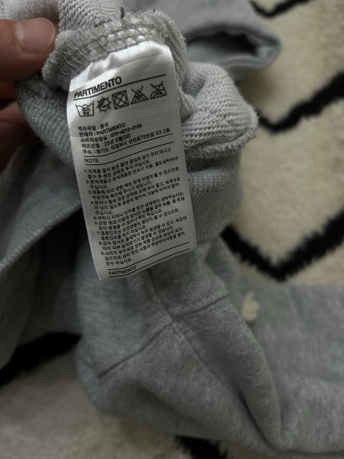 [M]파르티멘토 76아플리케 듀얼 후드집업/그레이 상품이미지5