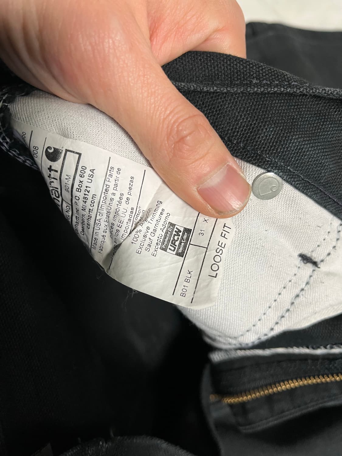 칼하트 US 더블니 블랙 31x32 상품이미지8