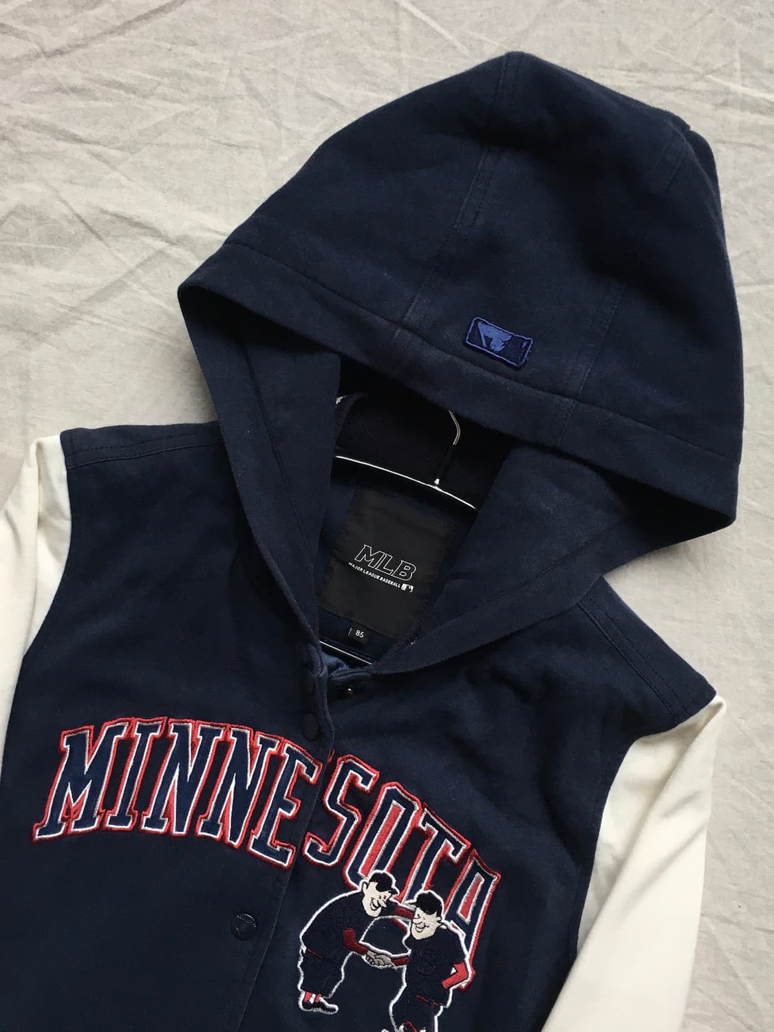 MLB 가슴로고 후드 바시티자켓 상품이미지4