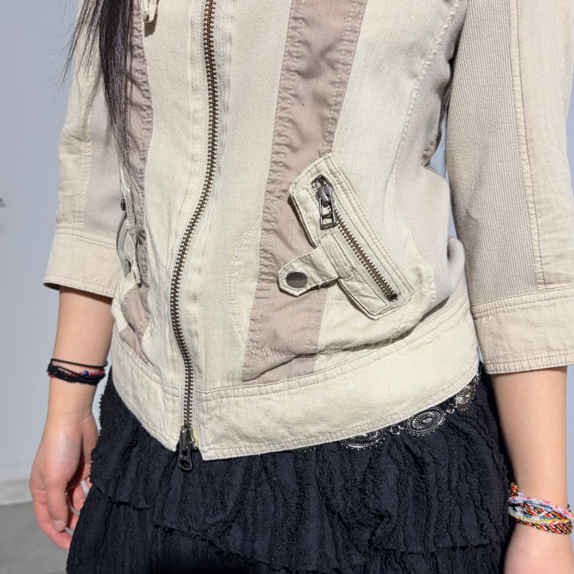 Cynical 베이지 반팔 후드 자켓 상품이미지2