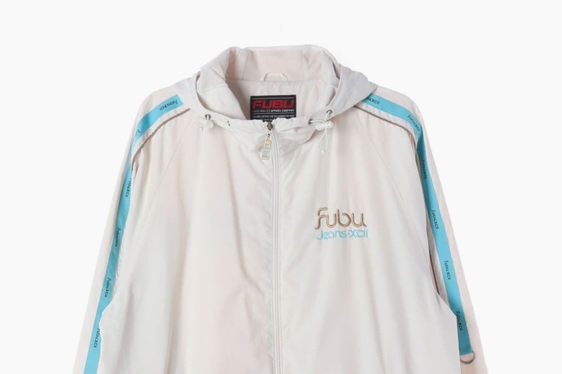 FUBU 올드스쿨 화이트 사이드라인 바람막이 L 상품이미지3