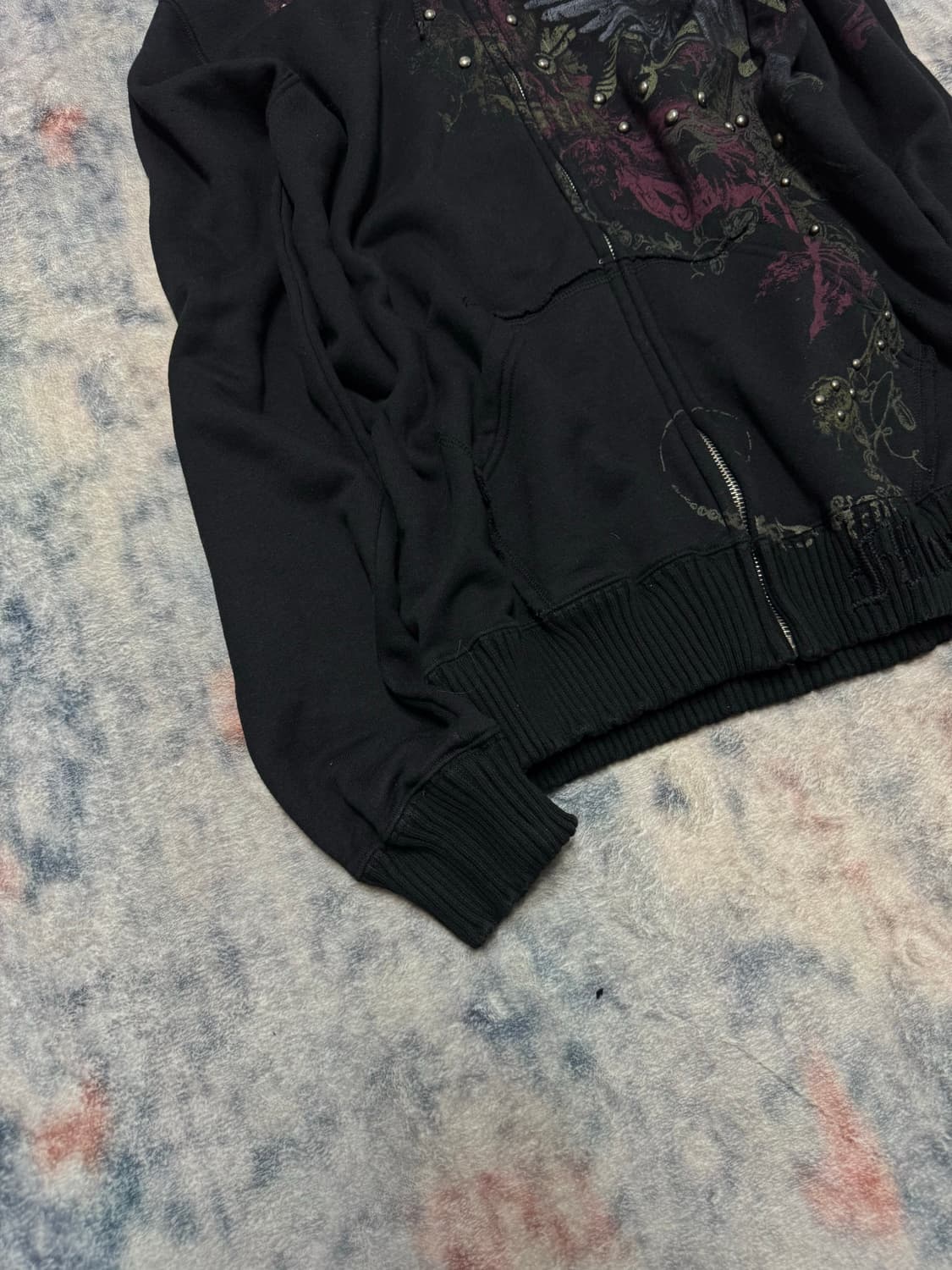 Monarchy stud punk tattoo hoodie 상품이미지5