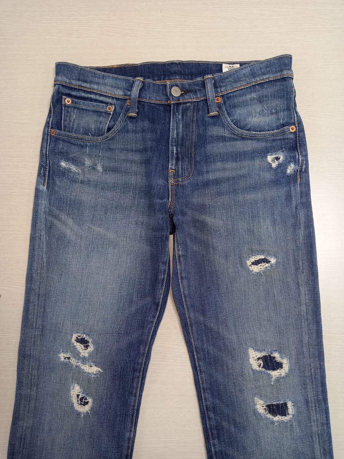 28 리바이스511 WhiteOak 데미지워싱 스판 리페어진 28-960 상품이미지3