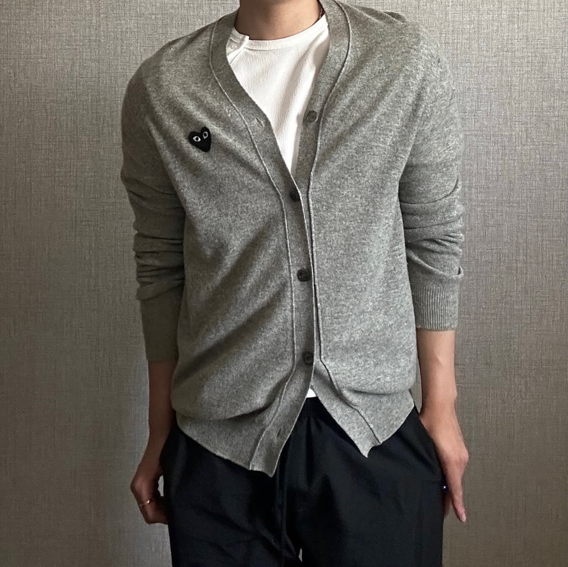 꼼데가르송 블랙 와펜 그레이 울 가디건 상품이미지2