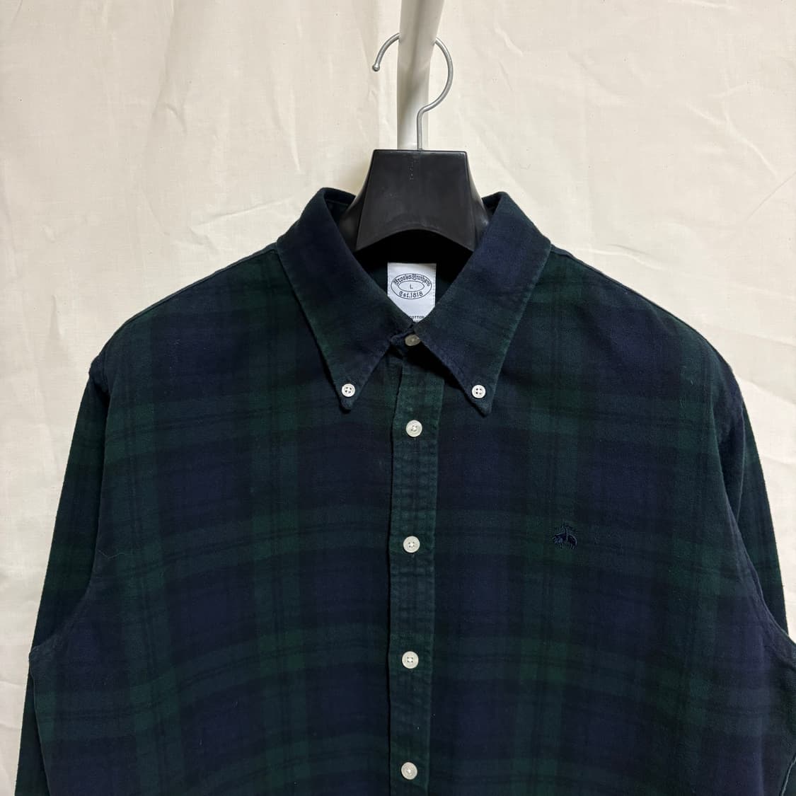 브룩스브라더스 블랙와치 플란넬 체크셔츠 / 그린, L 상품이미지2