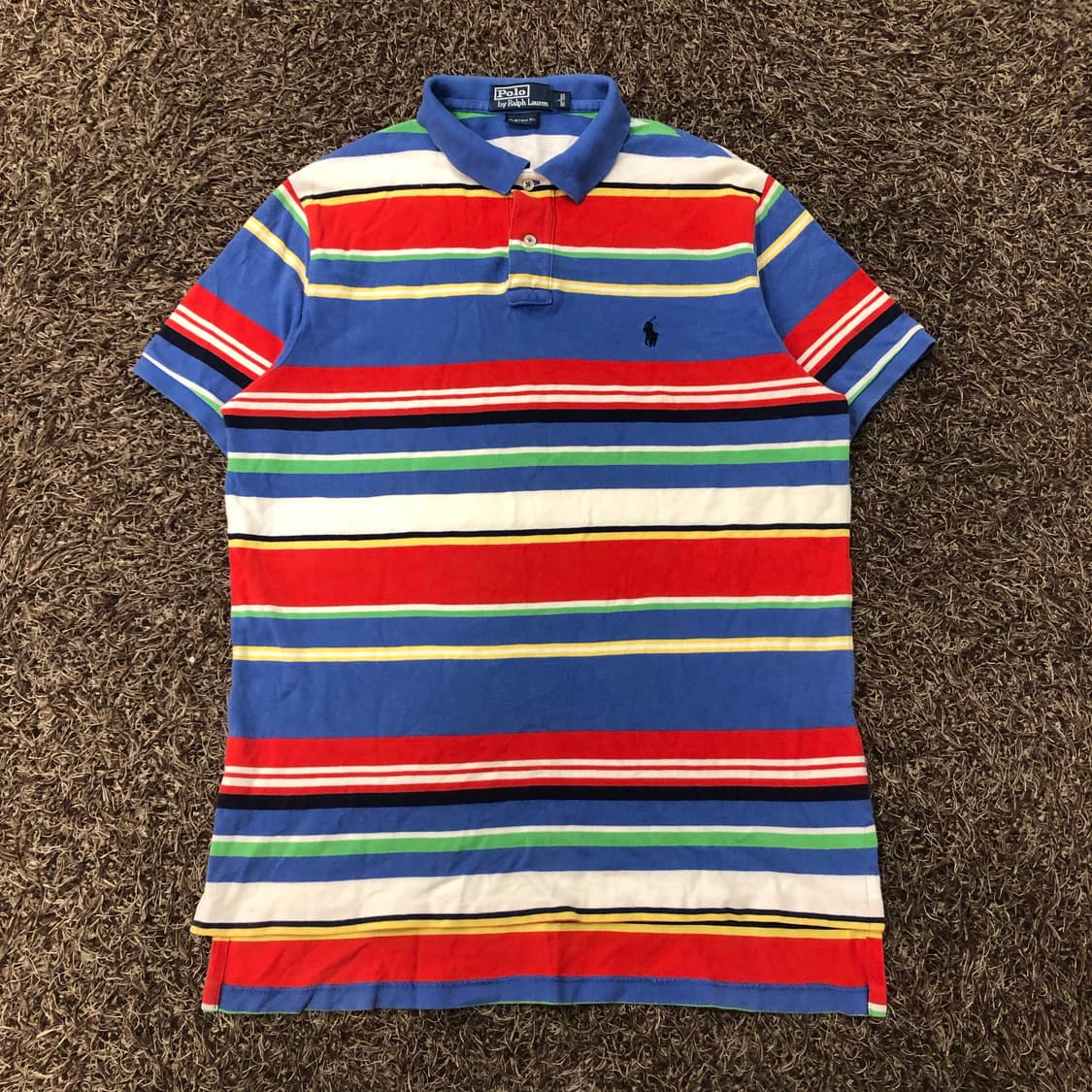 폴로 랄프로렌 멀티컬러 스트라이프 PK 반팔 카라 티셔츠 상품이미지1
