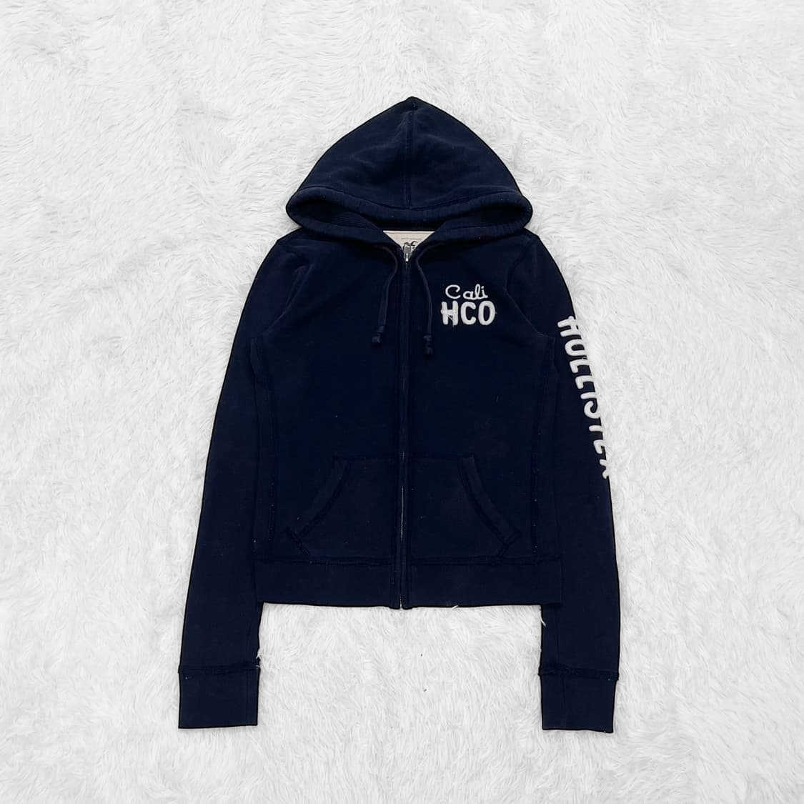 홀리스터 사이드 로고 후드집업 네이비 상품이미지2