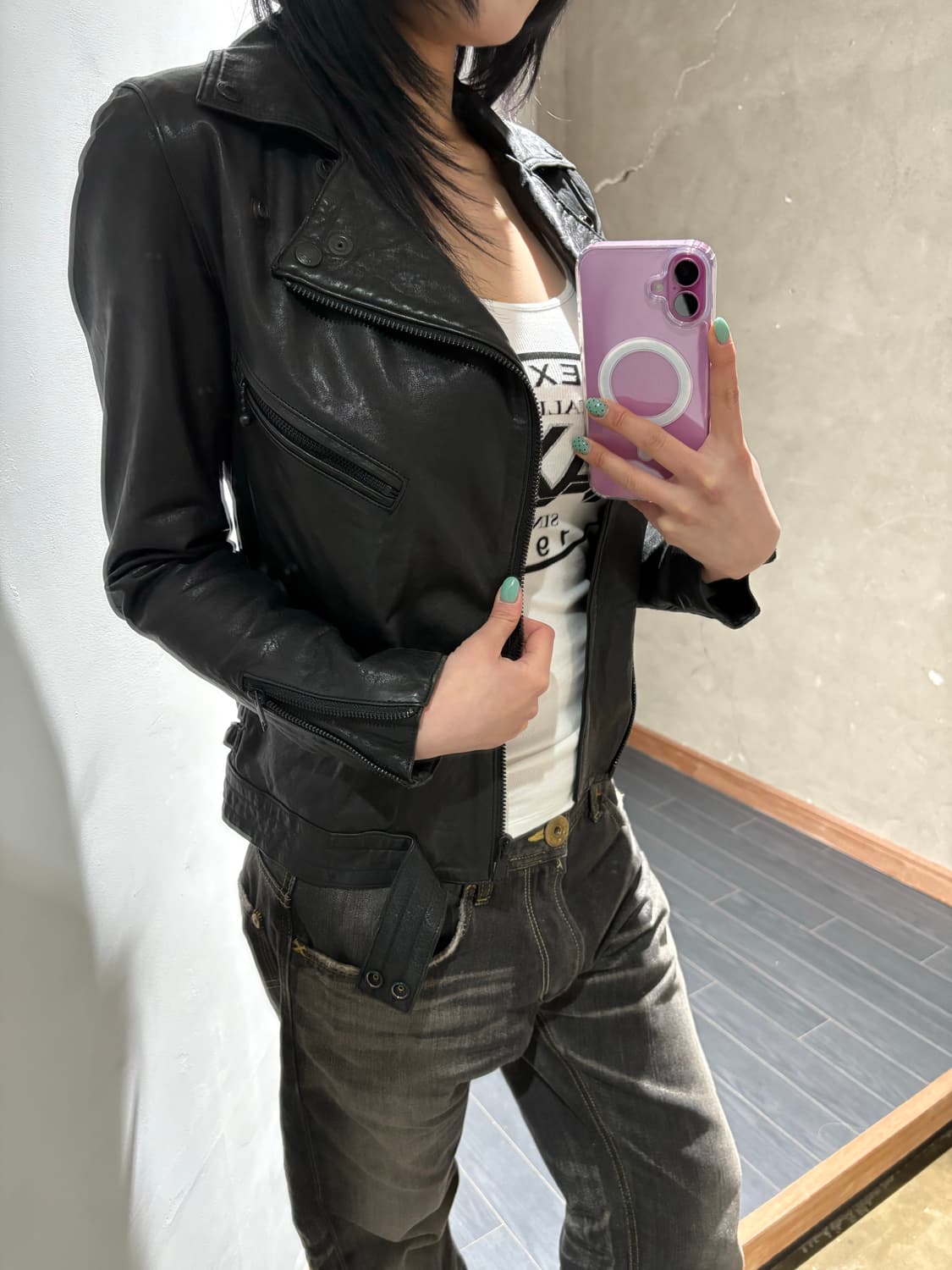 히스테릭 글래머 양가죽 라이더 자켓 상품이미지1