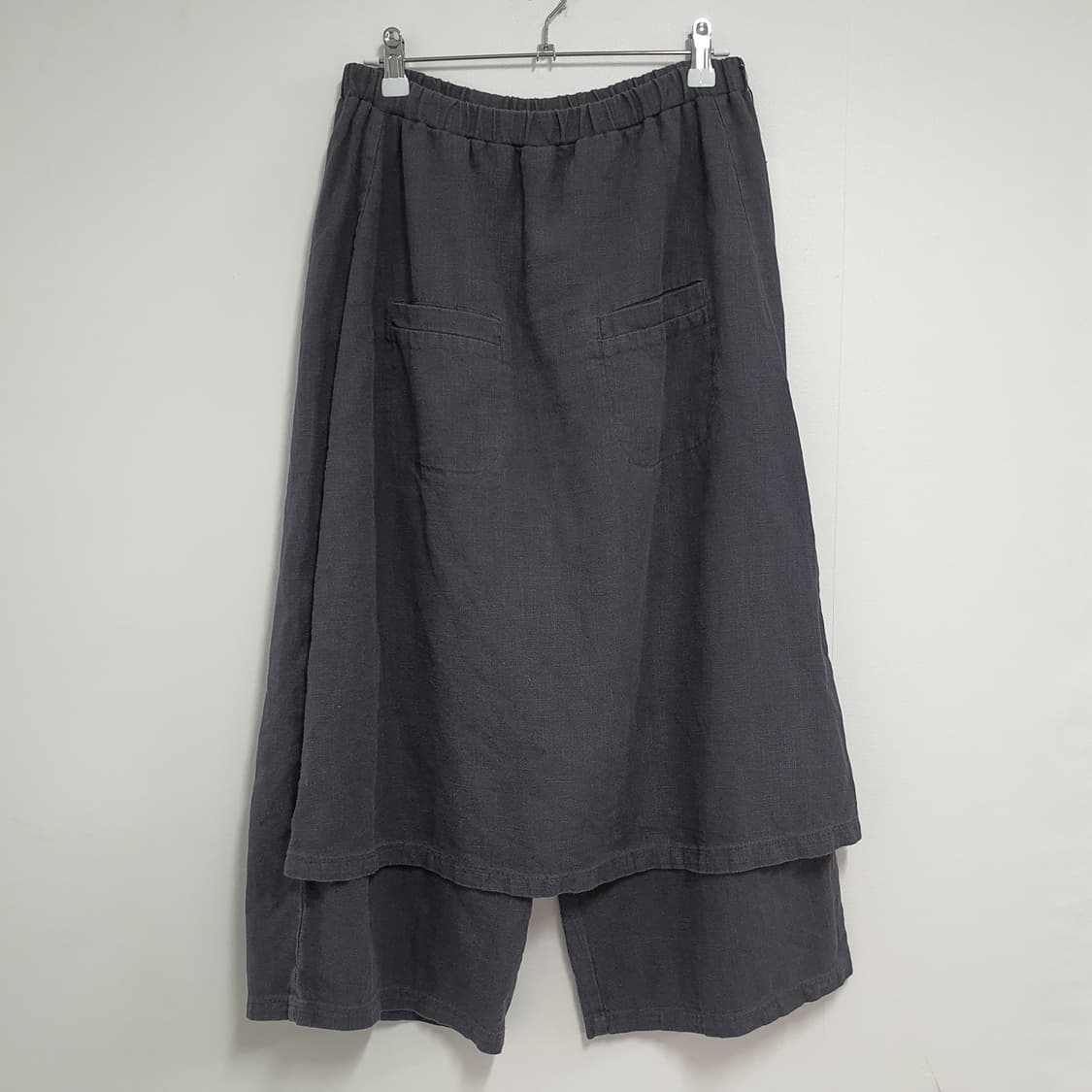 빈티지 젠더리스 린넨 레이어드 스커트팬츠 상품이미지1