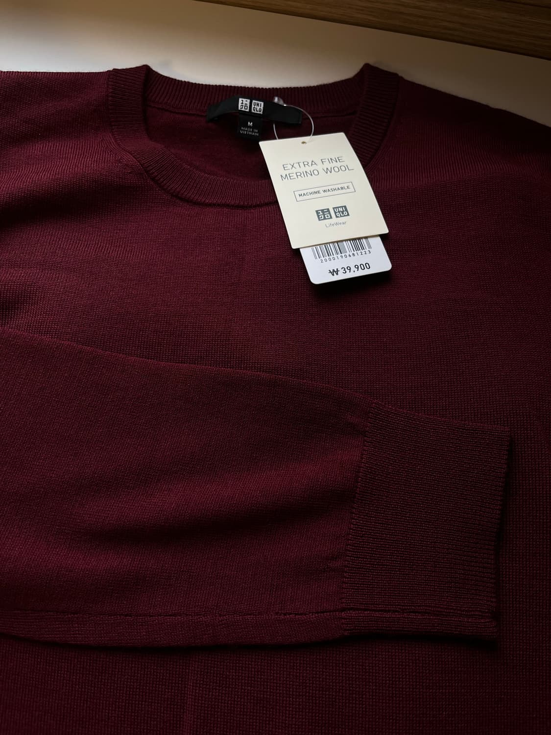 (새상품) 유니클로 버건디 니트 m 상품이미지2