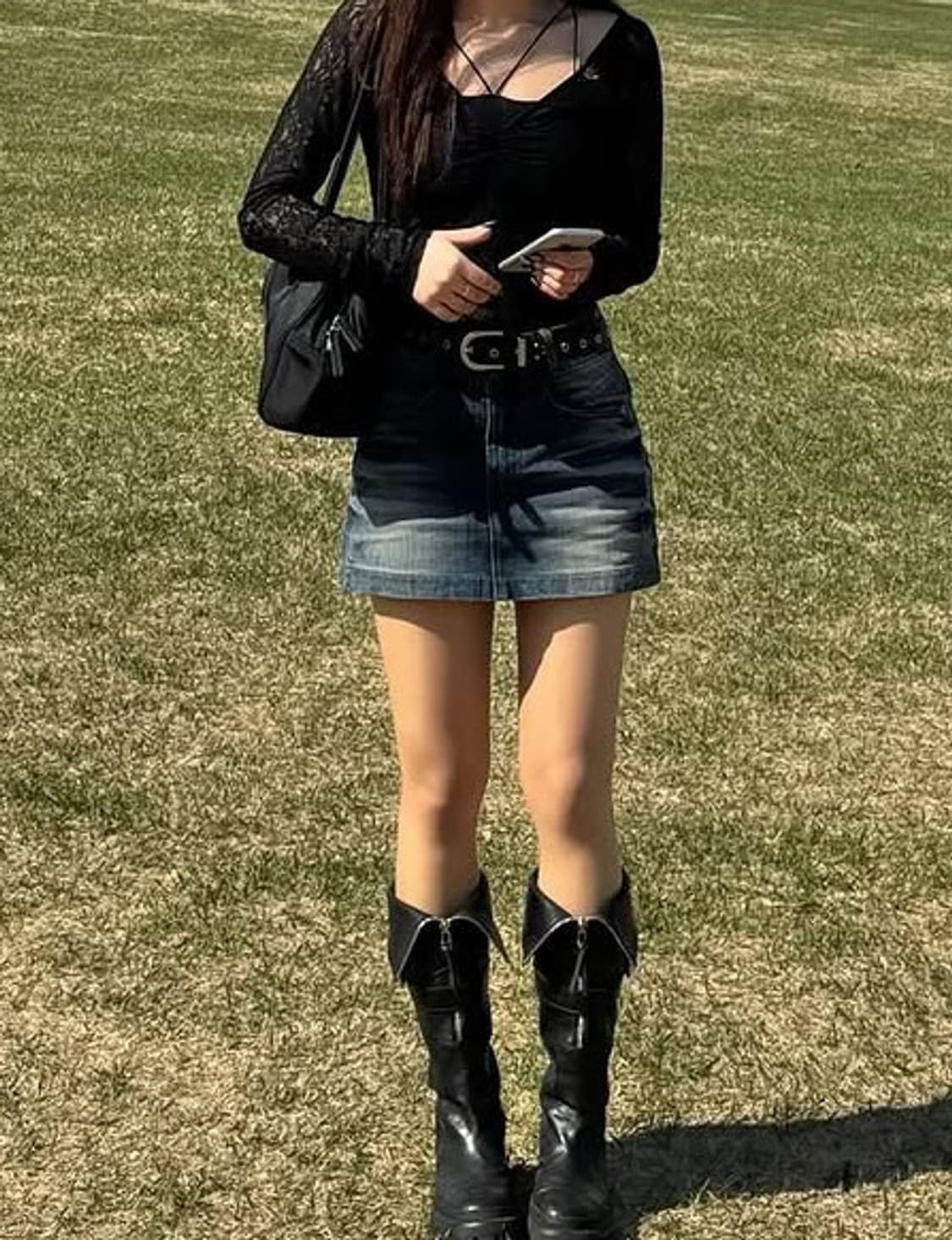 애즈온 데님 스커트 상품이미지2