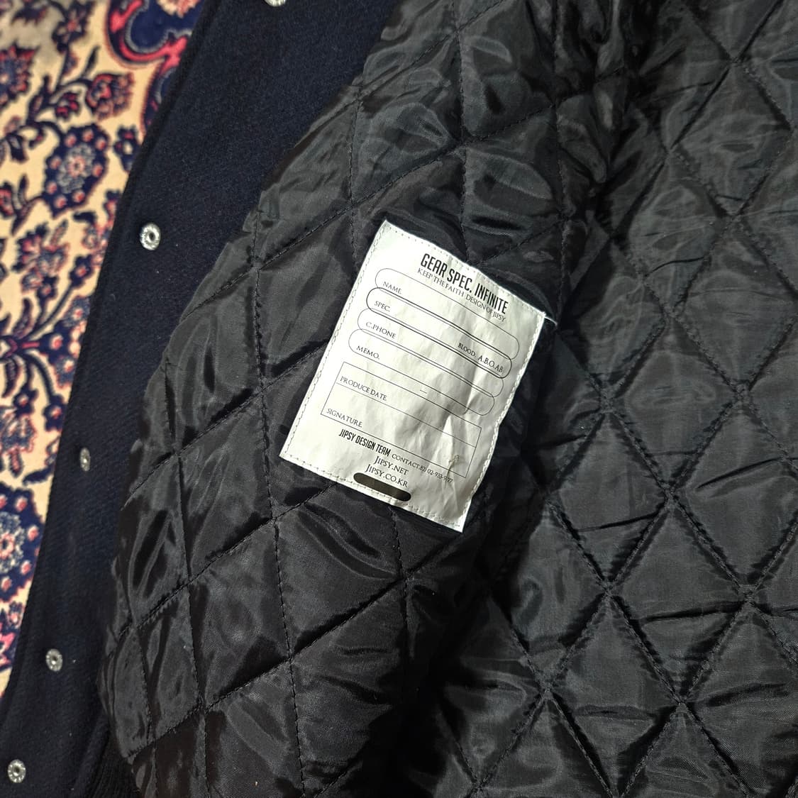 집시(Jipsy) 울 카라넥 컬러블럭 바시티 자켓
 상품이미지5