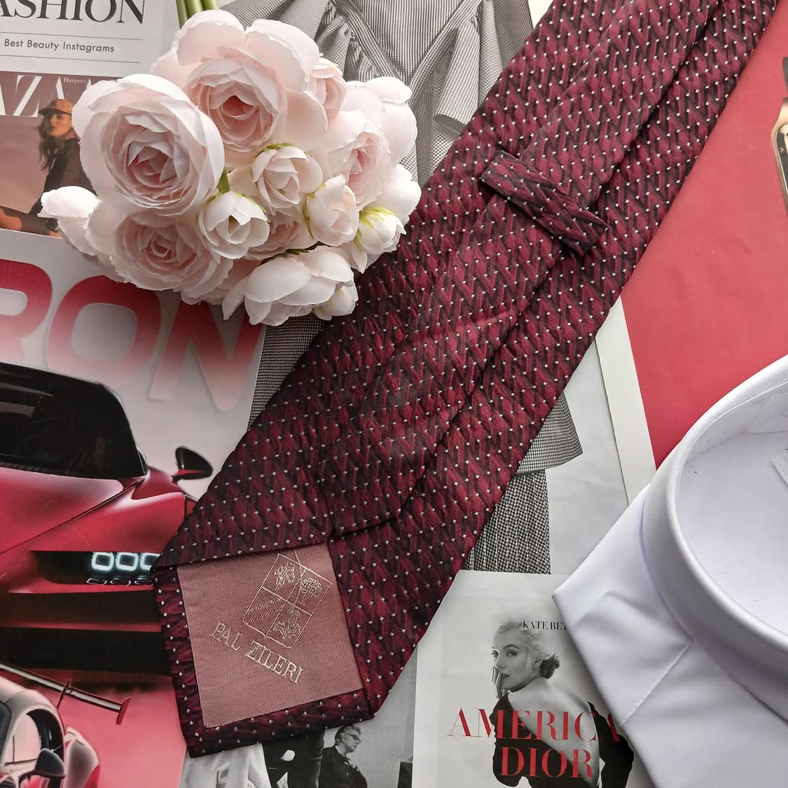 빨질레리 실크 버건디 패턴 넥타이 9.6cm A+등급 A18545
 상품이미지4