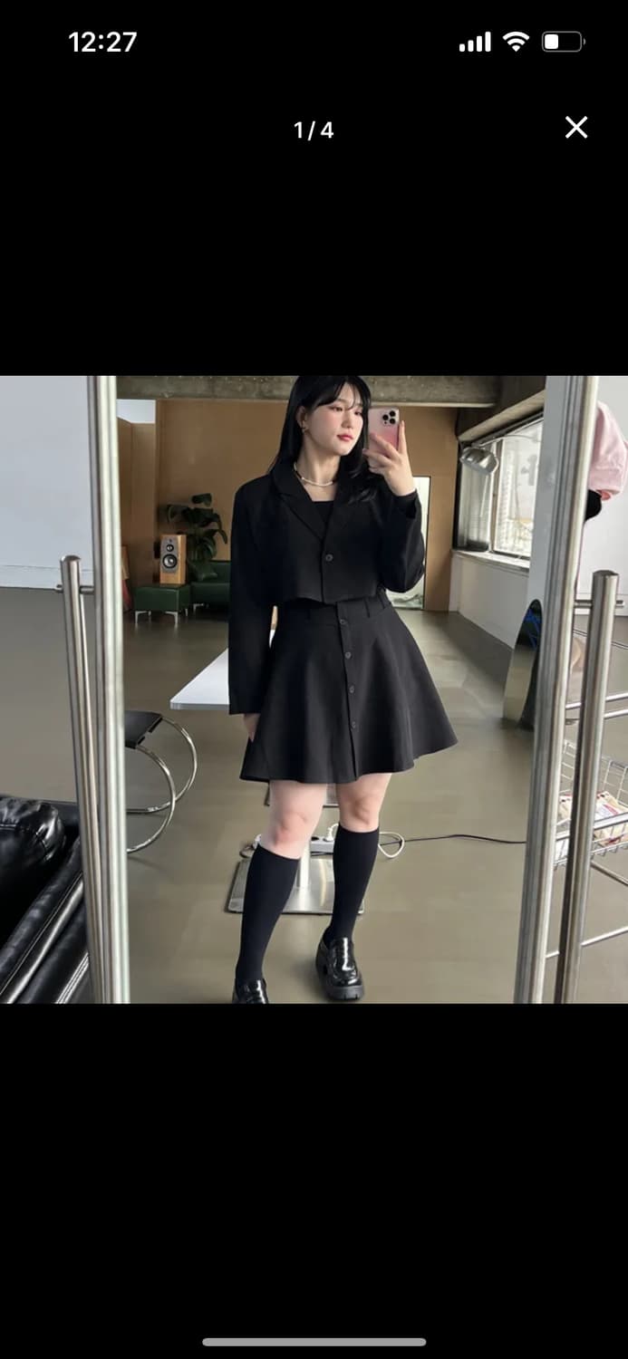 하객룩) 블랙 세트 투피스 상품이미지1