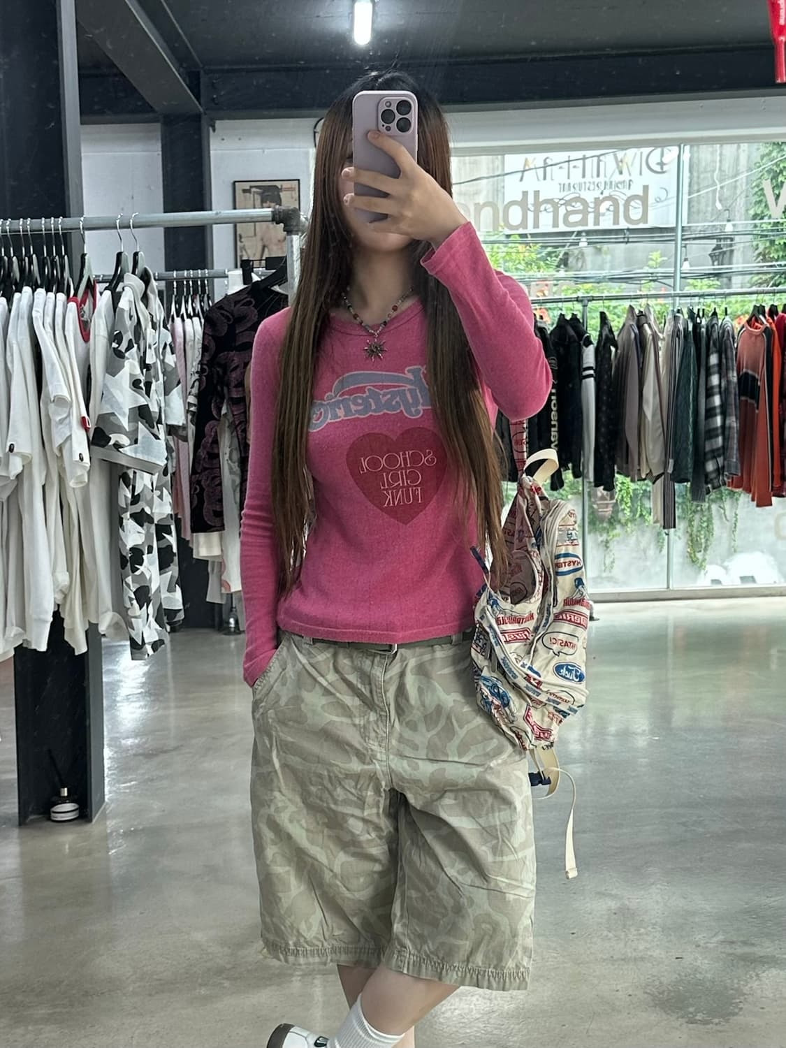 히스테릭글래머 스쿨걸 펑크 프린팅 롱슬리브 상품이미지3