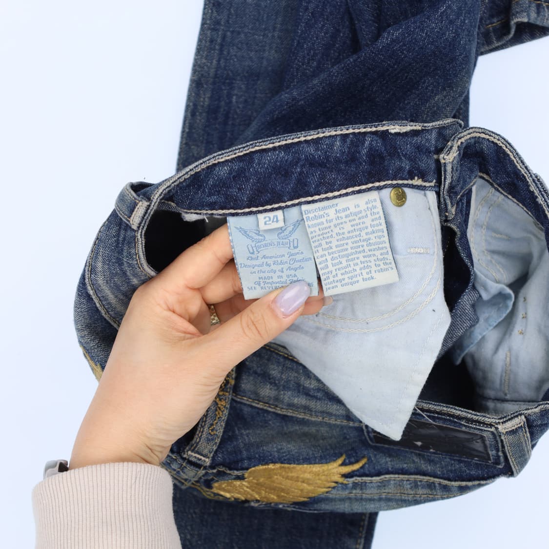 24 로빈스진 여성 워싱 중청 데님 팬츠 0326J 상품이미지3