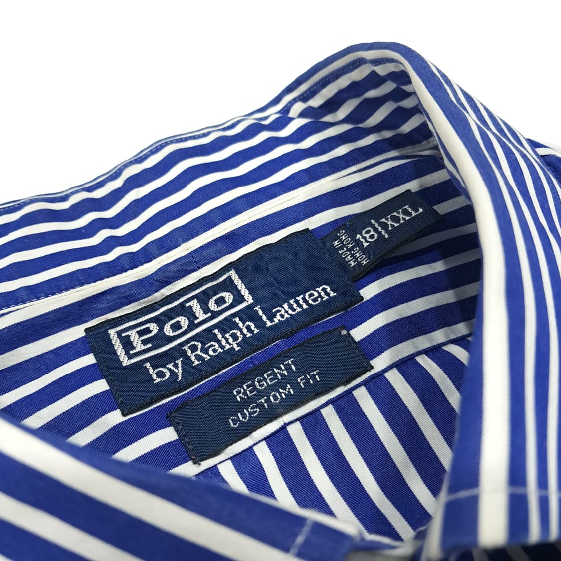 CL441 2XL 폴로 90s 홍콩판 뱅갈스트라이프 블루 셔츠 남방 상품이미지3