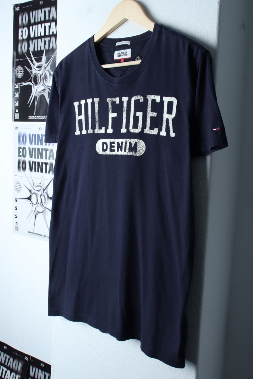 (L-XL) 타미힐피거 반팔 티셔츠 빅로고 네이비 에이징-199938 상품이미지1