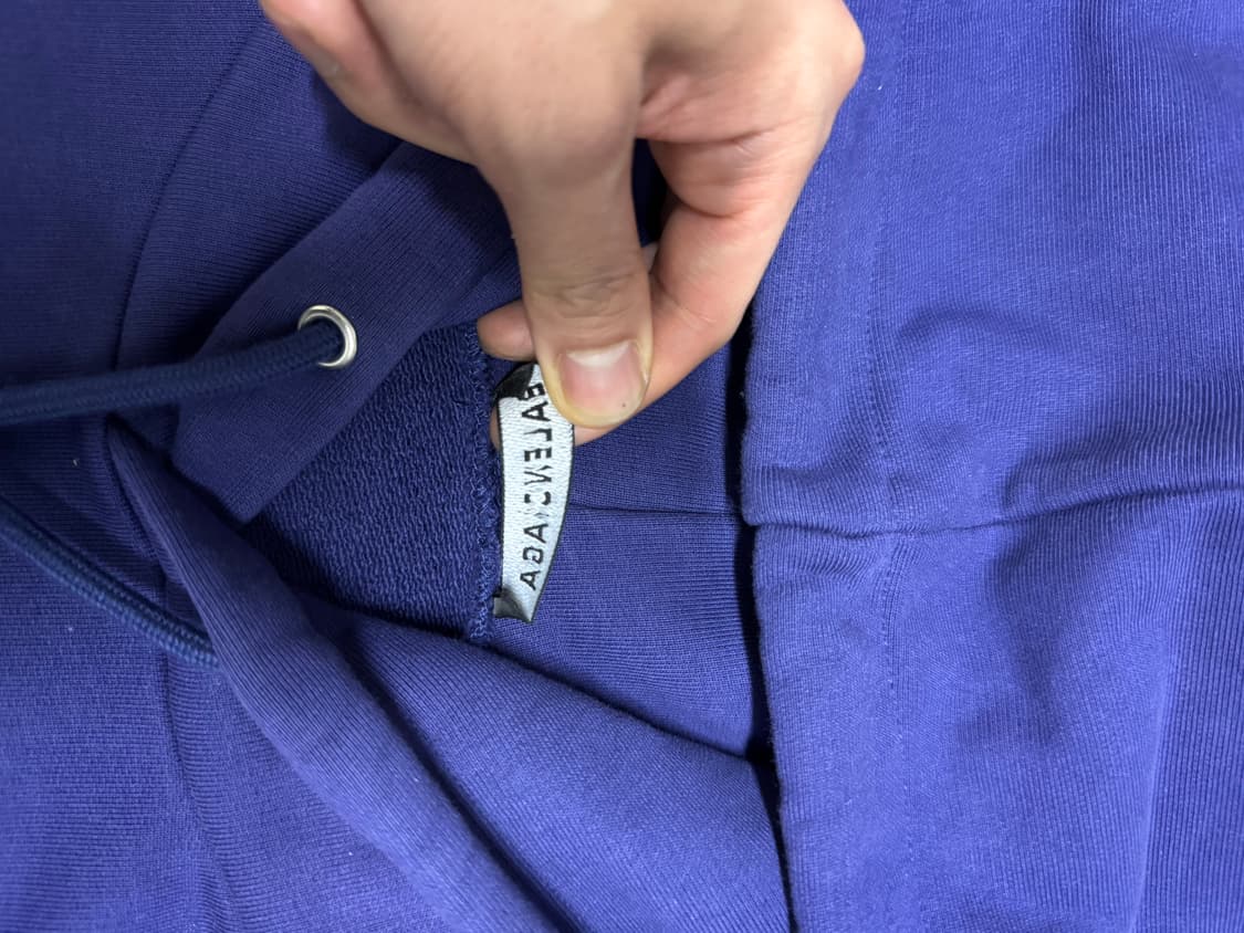 발렌시아가 웨이브로고 후드 블루 상품이미지4