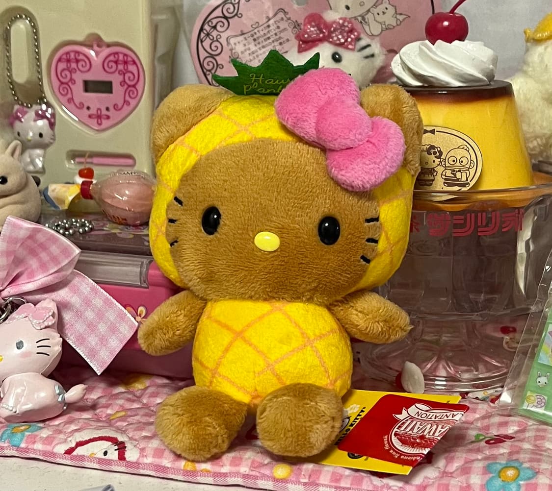 산리오 하와이 파인애플 키티 인형 키링 마스코트 태닝키티 스트랩 상품이미지1