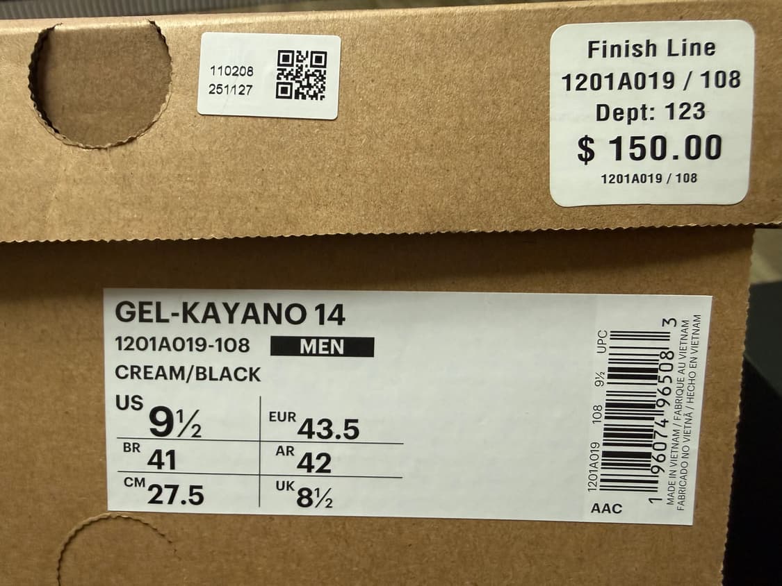 아식스 젤카야노14 크림블랙 275사이즈 상품이미지8