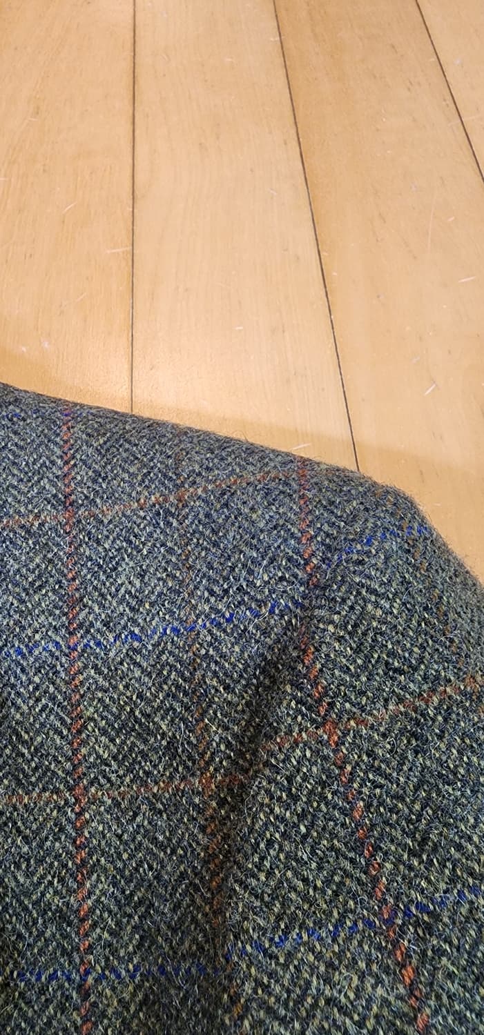 올리브그린 체크 헤링본 모직자켓 L~슬림XL 상품이미지7