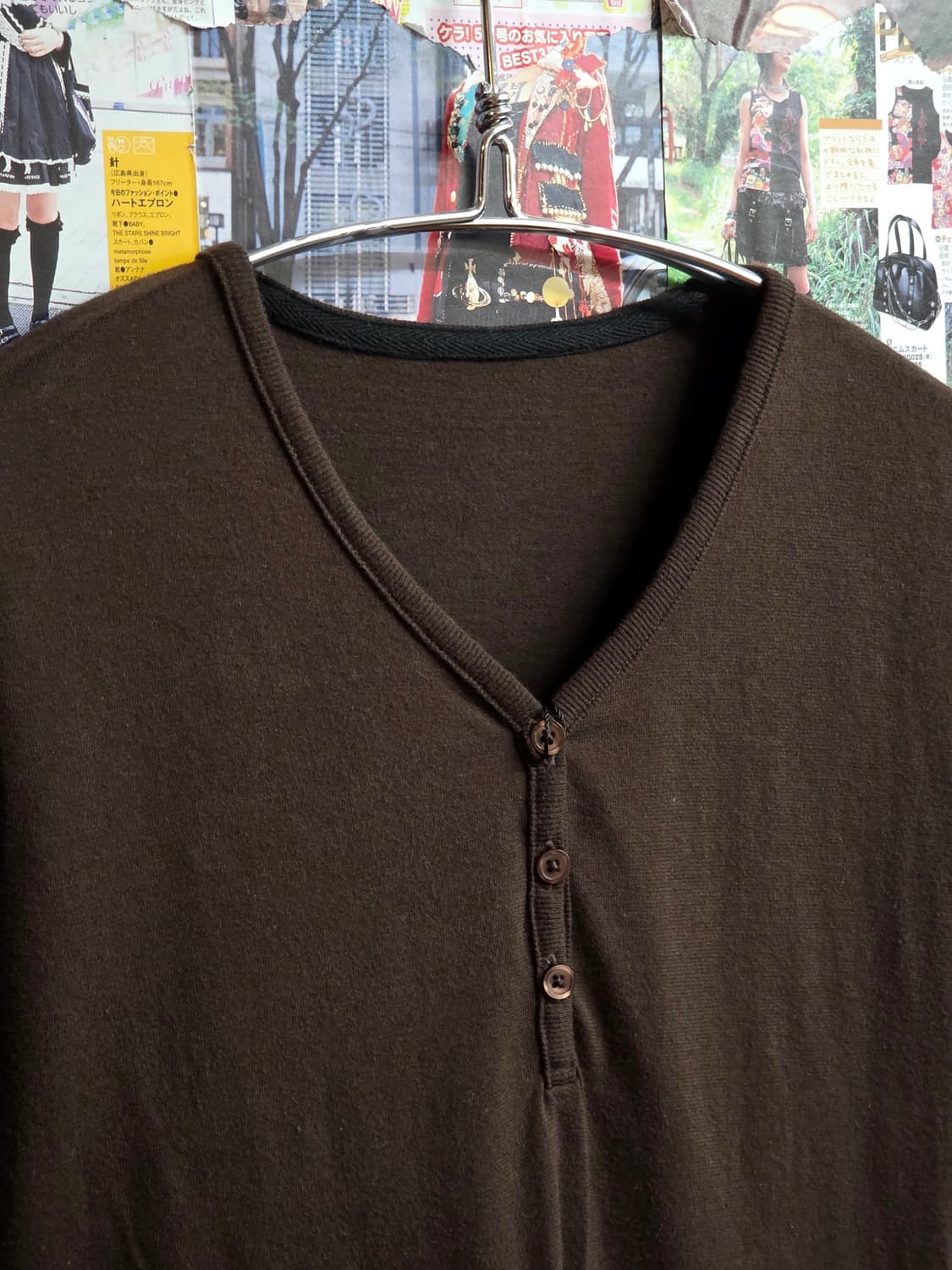JPN 브라운 헨리넥 슬림핏 반팔 상품이미지2