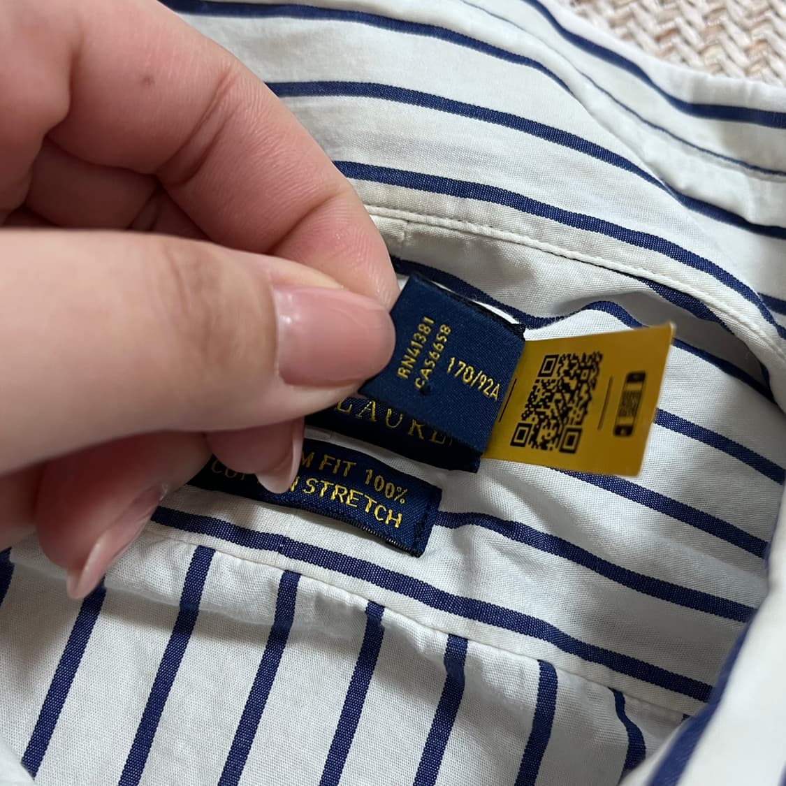 [정품] 폴로 네이비 / 네이비포니 스트라이프 셔츠 [ S ] 상품이미지6