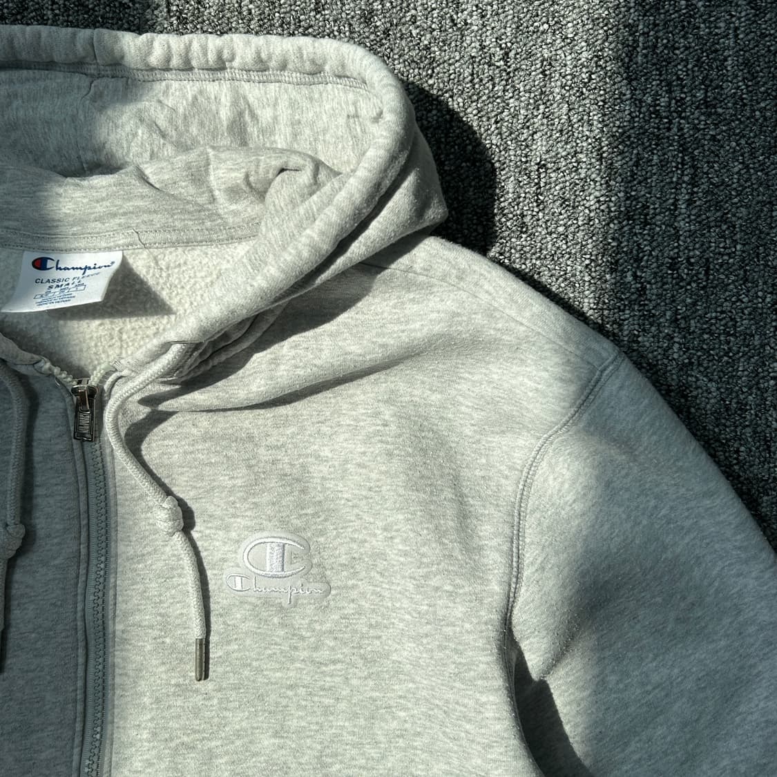 챔피온 그레이 로고 후드집업 상품이미지2